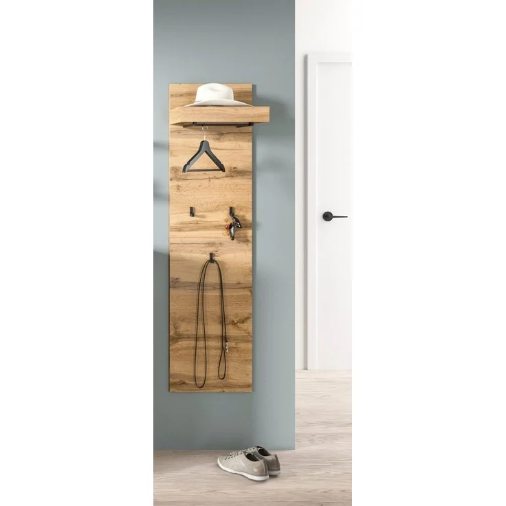 OTTO home Garderobenpaneel MAMBO II, Höhe 150cm, 1 Kleiderstange & Hutablage, 3 Haken (1 St, individuell mit weiteren Artikeln der Serie MAMBO kombinierbar), Paneel, Garderobe, Flur, Diele, Hakenleiste, Flurgarderobe – Bild 2