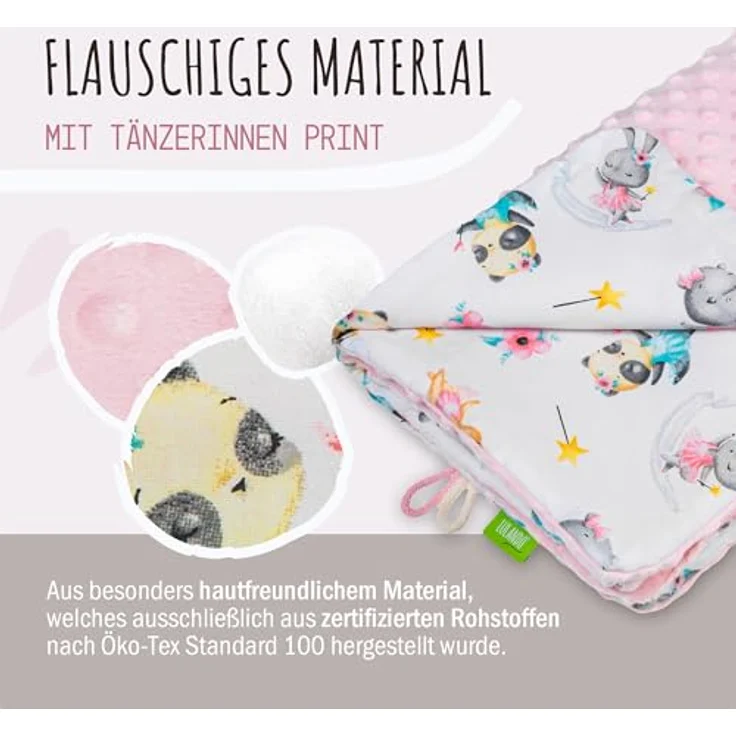 LULANDO Babydecke Kuscheldecke Krabbeldecke aus 100% Baumwolle, antiallergisch, Standard 100 von Oeko-Tex, hergestellt in der EU,(100x75 cm). Kuschelige Lieblingsdecke für Ihr Baby. – Bild 5