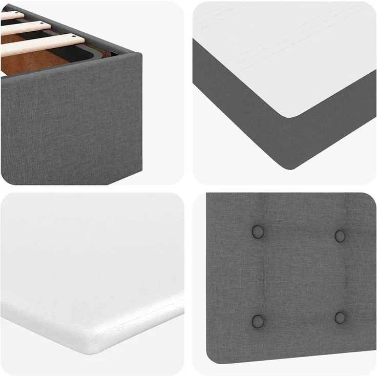 vidaXL Ottoman-Bett mit Matratze Dunkelgrau 90x200 cm Stoff 3311595 – Bild 10