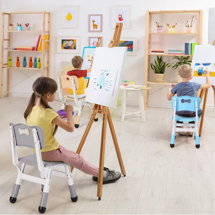 TLGREEN Kindersitzgruppe Kinder Schreibtischstuhl Höhenverstellbar, (Kinderstühle mit Rückenlehne, 2-tlg, für Kinderzimmer Schule Kindertagespflege), Kinder Stuhl bis 100KG Belastbar – Bild 4