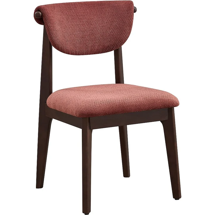Vente-unique - 2er-Set Stühle aus Strukturstoff und Kautschukholz - Braun - GABIEL – Bild 5