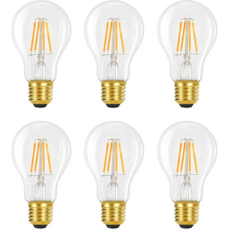 Nettlife LED-Leuchtmittel Glühbirne 6St 4W 2700K E27 Vintage Edison A60 Leuchtmittel, E27, 6 St, Warmweiss