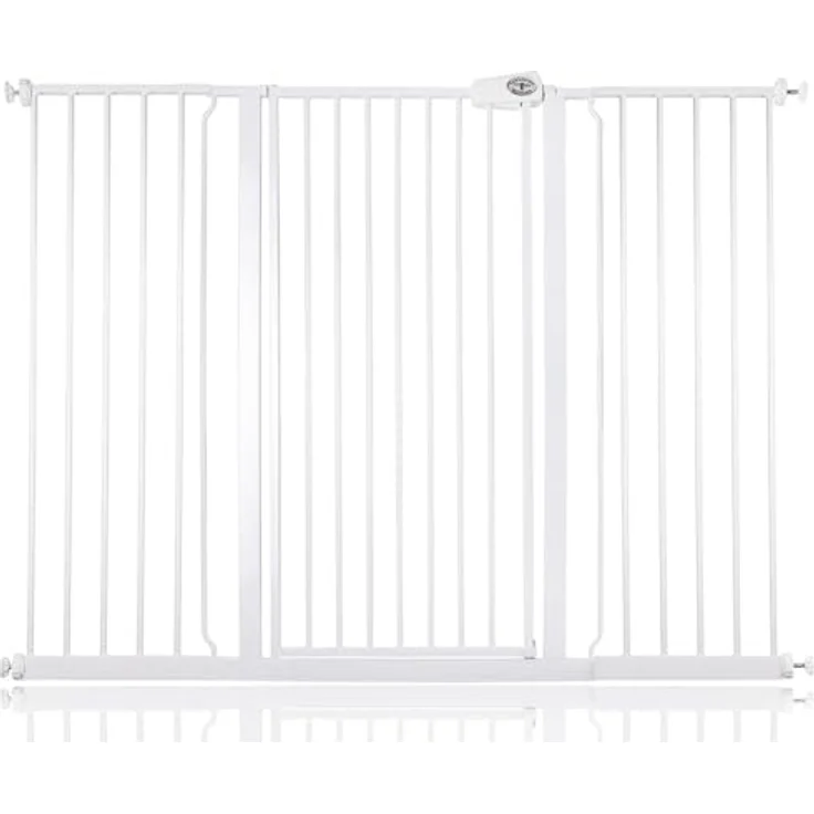 Bettacare Extra hoher Sicherheitsgitter für Kinder und Hunde, 139.8cm - 147.4cm, Weiß, Extra hohes Babygitter von 104cm Höhe, Druckmontage-Sicherheitsgitter für Treppen – Bild 2