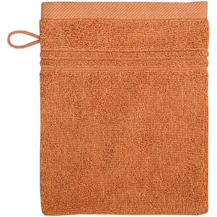Bio Baumwolle Handtücher - alle Größen & Trendfarben Waschhandschuh, 16x21 cm, terra