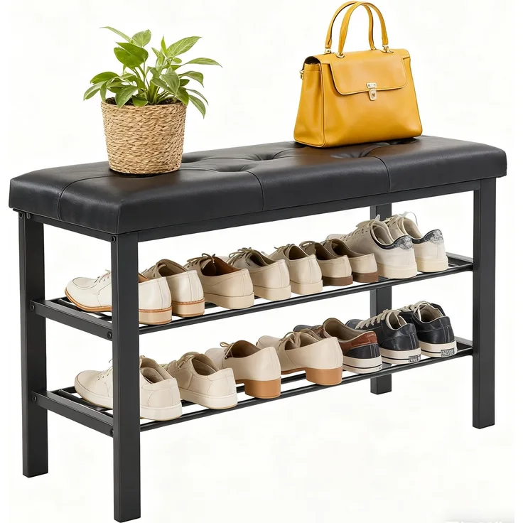 DUMOS Schuhbank Sitzbank Sitztruhe Eingangsbereich Nähte Mid-Century-Modern-Stil modern