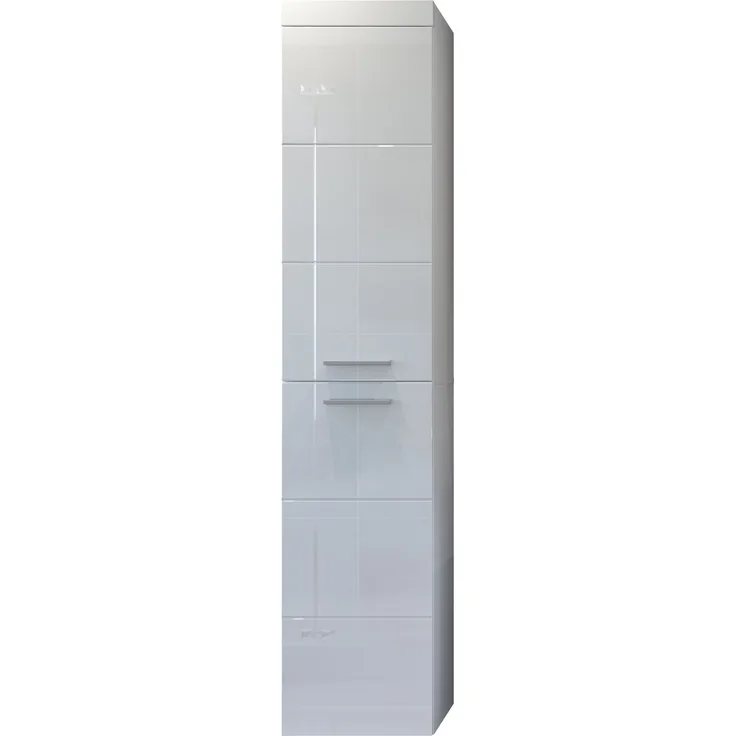 Badezimmer Hochschrank Devon in weiß Hochglanz 35 x 170 cm