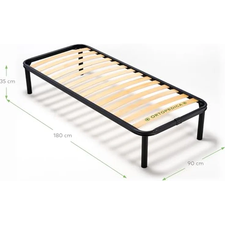 EVERGREENWEB - Bett Lattenrost 90x180 Einzelbett Höhe 35 cm Orthopädisches Extra Komfort Leisten Holz mit 4 Abnehmbar Füße, Verstärkte Rahmen aus Stahl Bettgestell geeignet für alle Betten & Matratzen – Bild 3