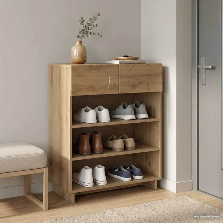 vidaXL Schuhschrank 73 x 38 x 87,5 cm Holzwerkstoff Artisan-Eiche 8011665 – Bild 1
