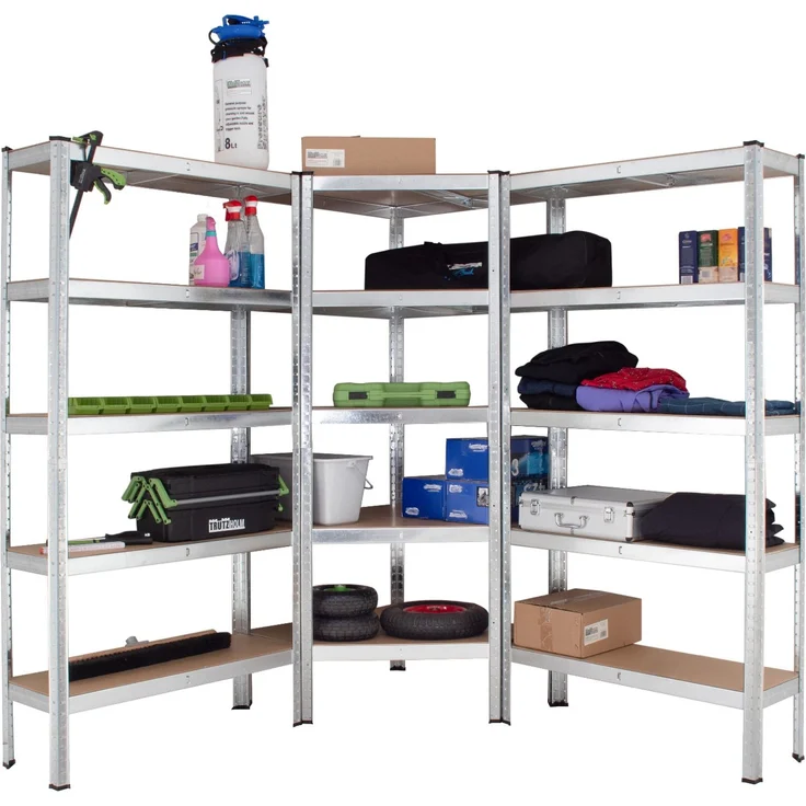 Regalsystem 3-teilig - 1x Eckregal 180x75x75x30x30 cm & 2x Lagerregal 180x90x30 cm 2625 kg – Bild 4