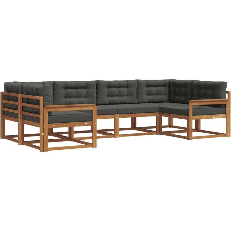 vidaXL Outdoor-Sofagarnitur 6 stk. 6-Sitzer Natur und Anthrazit 3368060 – Bild 2