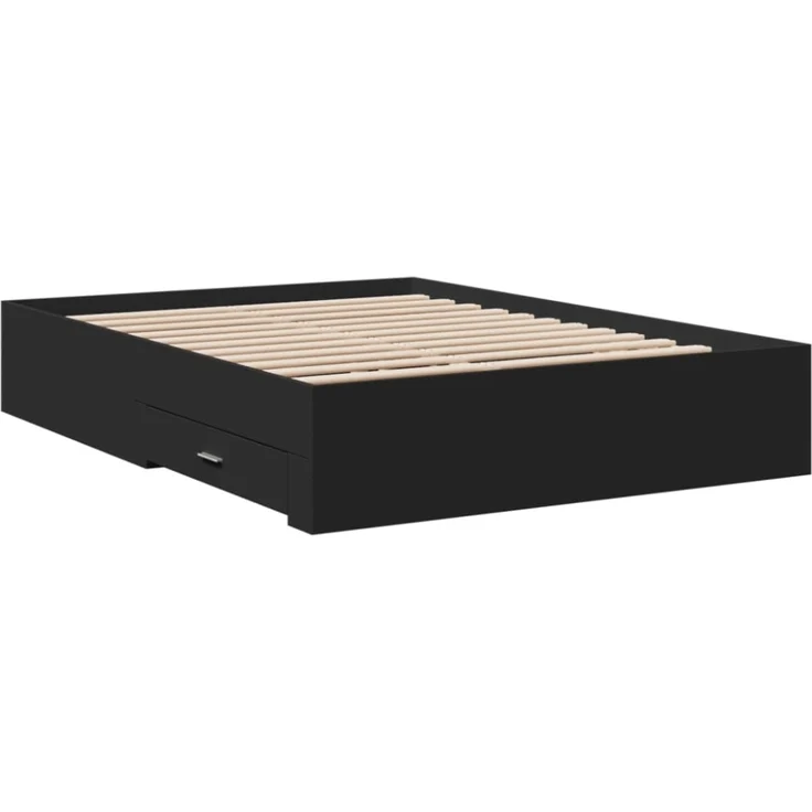 vidaXL Bettgestell mit Schubladen Schwarz 140x190 cm Holzwerkstoff 3280399 – Bild 4