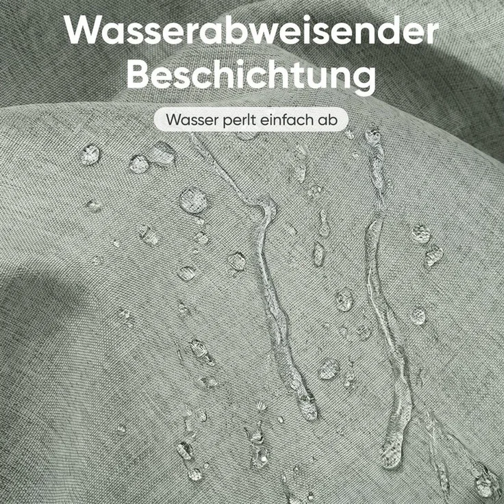 Sekey Duschvorhang Leinenoptik Textil Duschvorhang Waschbar Badewannenvorh inkl. Haken Breite 90 cm (Packung, inkl. 8 Ringe), wasserabweisend, Wannenvorhang, Beschwerter Saum, 90x180 cm Grün – Bild 3