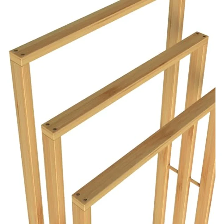 Casaria Handtuchständer, Stehend Holz 2er Set Handtuchhalter Ohne Bohren Bad Ablage Bambus – Bild 4
