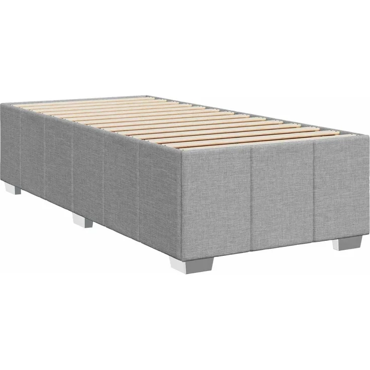 vidaXL Boxspringbett mit Matratze Hellgrau 80 x 200 cm Stoff 3454008 – Bild 5