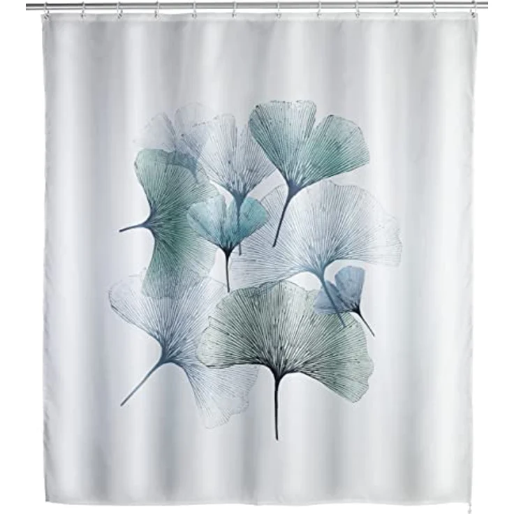 WENKO GINKGO Duschvorhang, 180 x 200 cm, Polyester, waschbar – Bild 2