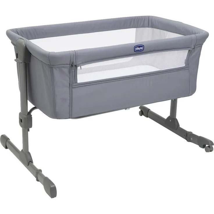 Chicco Next2Me Essential Neugeborenen Beistellbett, Nachhaltig, Kompatibel mit verschiedenen Betten, Höhenverstellbar, Neigbar, Gute Luftzirkulation, Matratze und Tasche enthalten, 0-6 Monate
