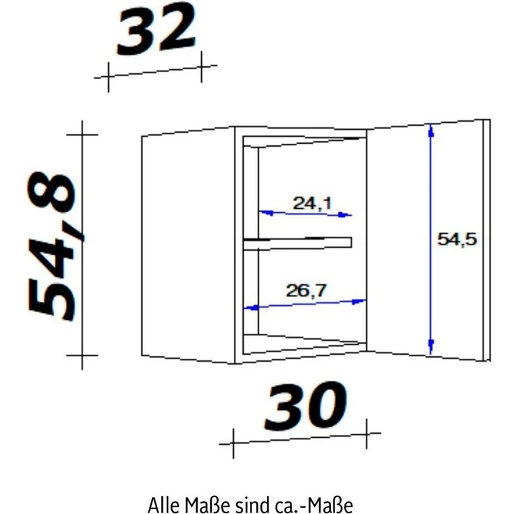Flex-Well Hängeschrank Kopenhagen (B x H x T) 30 x 54,8 x 32 cm – Bild 2