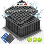 tillvex® Pool Bodenschutzmatte mit Löchern 36 Stück Blau | Unterlegmatte für Pool & Planschbecken 51x51 cm | Poolmatte Bodenmatte Outdoor | Poolunterlage Bodenschutz Matten wärmeisolierend | Whirlpool Bodenfolie weich