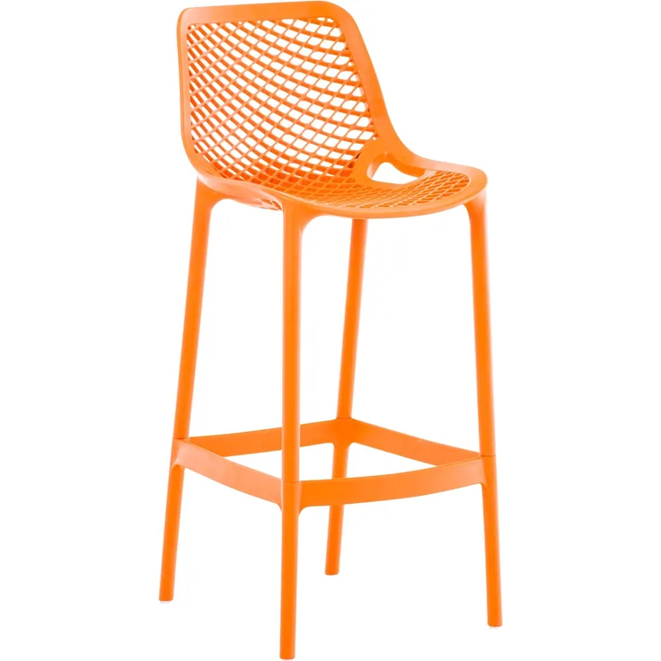 DELUKE® Barhocker modern Orange LORL - Kunststoff, 105x45x53cm Barhocker mit Lehne Tresenhocker Barstuhl Küchenhocker Thekenhocker hoher Stuhl