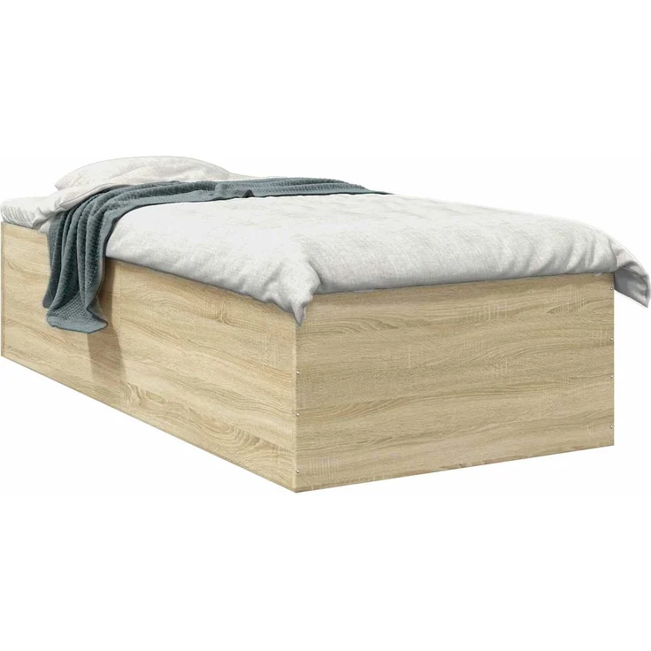 vidaXL Bodenbettgestell Sonoma-Eiche 80 x 200 cm Holzwerkstoff 3429534 – Bild 2