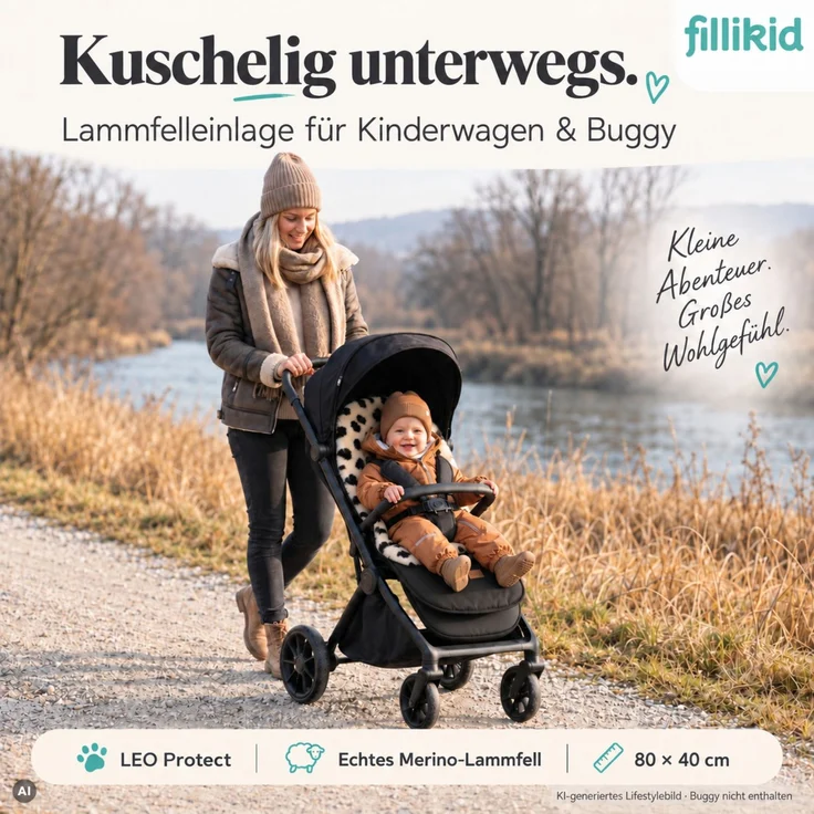 Fillikid Lammfelleinlage Buggy Kinderwagen TOP – Bild 2