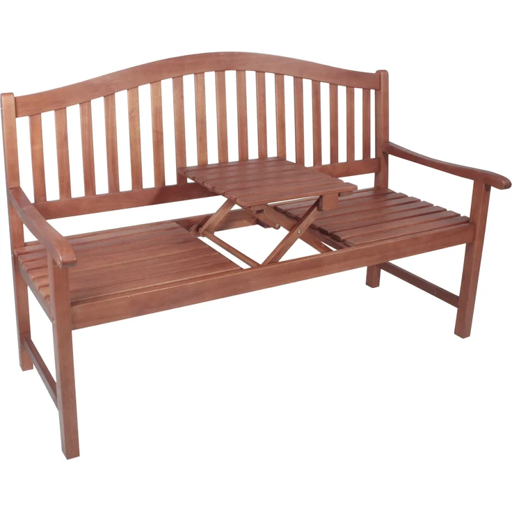Gartenbank ARLES - 150cm Breit, Eukalyptus, Natur | Terrassenbank Wetterfest Sitzbank Outdoor Bank – Bild 3