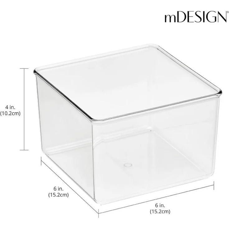 mDesign Aufbewahrung Organizer Ablage Schrankbox 4er-Set Transparent Accessoires – Bild 2