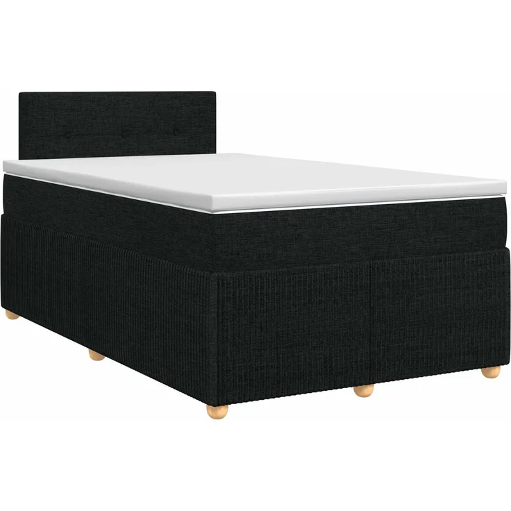 vidaXL Boxspringbett mit Matratze Schwarz 120 x 190 cm Stoff 3451421 – Bild 2