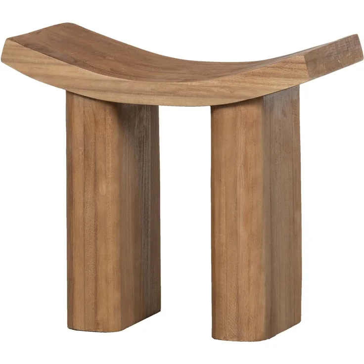 WOOOD Hocker Japan aus Paulowniaholz mit matter Schutzschicht B 50 x T 25 x H 45 cm, Tragkraft 110 kg,Pflegeleicht,sichtbare Maserung, einfach zu montieren