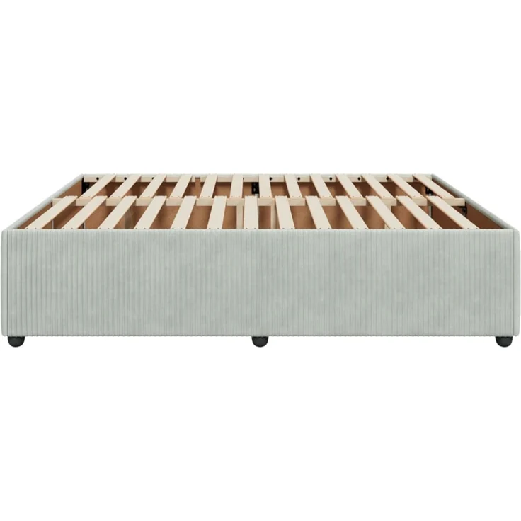 vidaXL Bettgestell ohne Matratze Hellgrau 200x200 cm Samt 3285030 – Bild 5