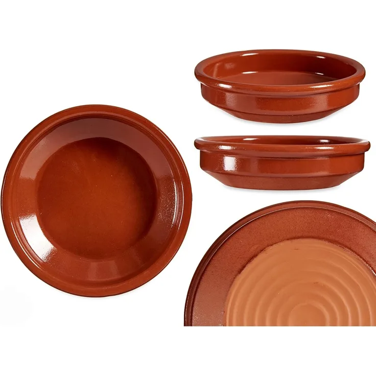 Annastore Servierschale 6-tlg. Set Cazuelas ofenfest Tonschalen Schalen für Tapas Creme Brülèe, Mit hochwertiger Handarbeit veredelt