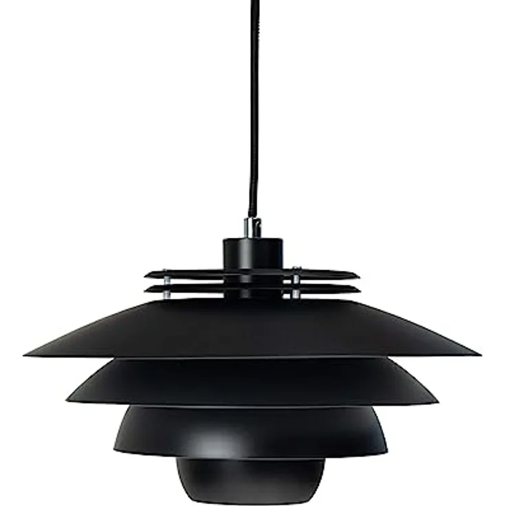 Dyberg Larsen EJKA Pendelleuchte LED, Hängelampe mit mattschwarzer Oberfläche, 60 Watt für Ess- und Wohnbereiche
