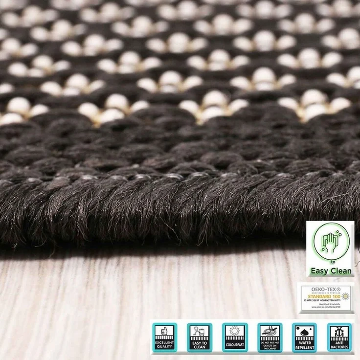 Vimoda Outdoorteppich Robuster In- und Outdoor Flachgewebe Balkon Terrasse Küchenteppich, Rechteckig, Höhe: 4 mm, In & Outdoor Läüfer – Bild 3