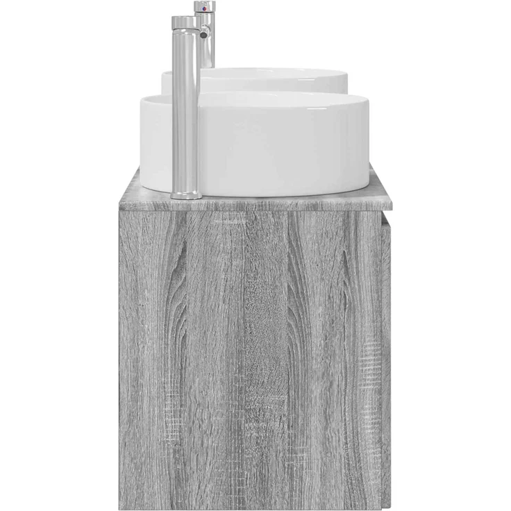 vidaXL Badezimmerschrank-Set 3 stk. Grau Sonoma 129 x 44,5 x 80 cm 3405743 – Bild 7