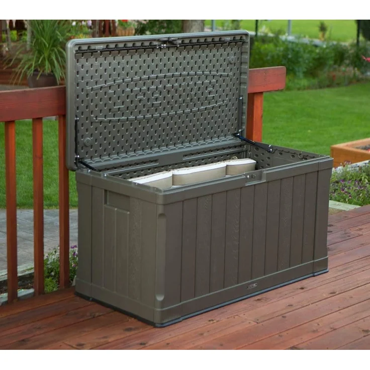 LIFETIME 60089 - Ultra-resistente Gartentruhe 127 x 64 x 67 cm UV100 braun – Bild 9