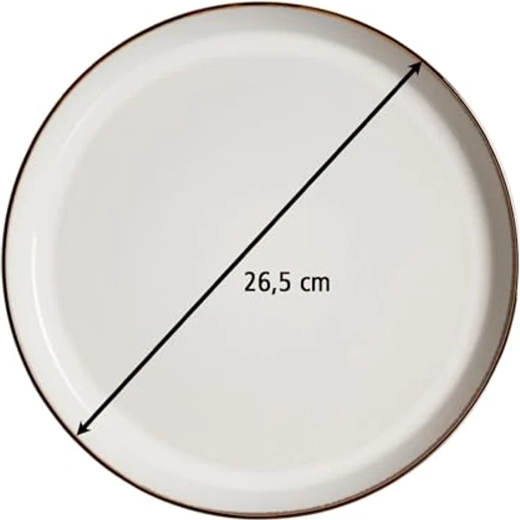 Presotto Speiseteller, Rund, Weiß, Keramik, Ø 26,5 cm, Spülmaschinenfest, 4er Set – Bild 2