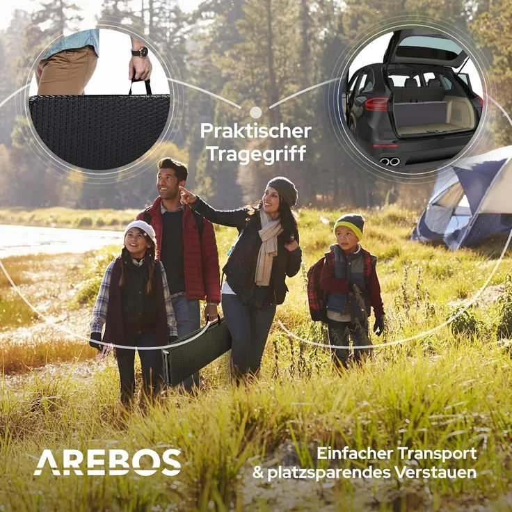 Arebos Bierzeltgarnitur 2x Bierbank Faltbank Klappbar I Tragegriff, 183 x 28 x 43 cm, Tragkraft max. 150 kg (je Bank) – Bild 7