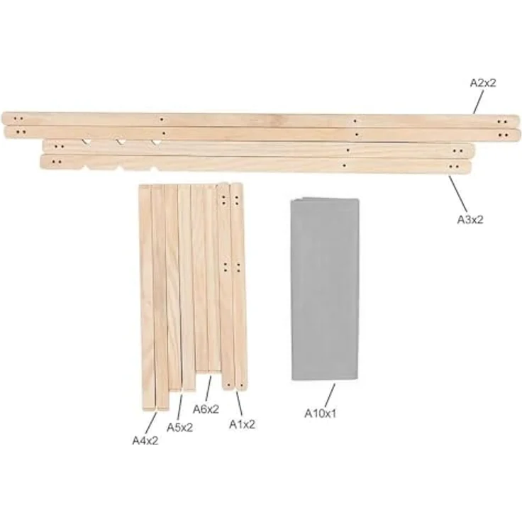Melko Strandstuhl klappbar, Holz Garten Sonnenliege mit verstellbarer Rückenlehne, Schwarz – Bild 4