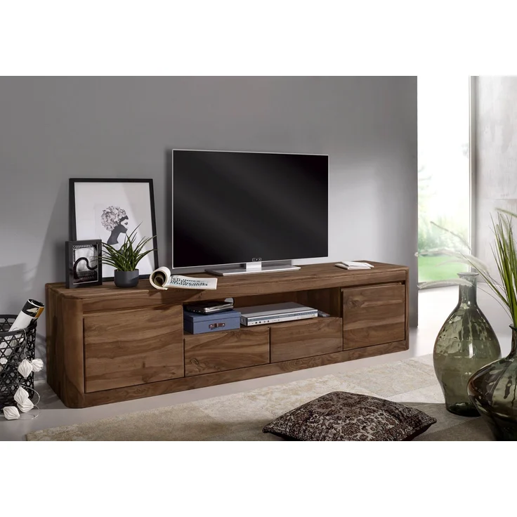 TV-Board Sheesham 200x45x50 smoked cherry gebeizt TORONTO #151 – Bild 3