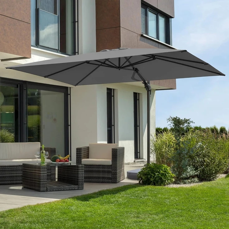 osoltus Schirmständer für Ampelschirm befüllbar mit Wasser Sand 150kg rollbar – Bild 2