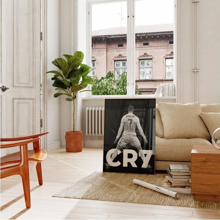 JUSTGOODMOOD Poster ® Christiano Ronaldo CR7 · Schwarz Weiß · Fußball · ohne Rahmen, (1 St) – Bild 4