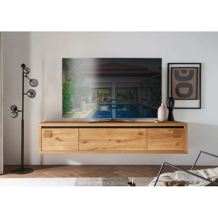 TV Board zum hängen 215x44cm "Bergamo" Wildeiche geölt WZ-0159