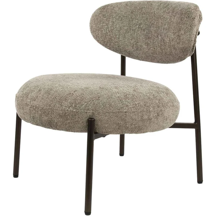 Sessel Velcira Rund, Webstoff weich gepolstert, modern, sandfarben, hoher Sitzkomfort – Bild 1