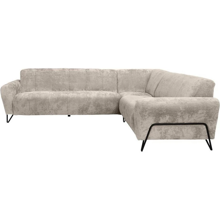 Beautysofa Ecksofa mit Metallbeine in schwarzer VOLARE L, mit höchstem Sitzkomfort, ohne Schlaffunktion – Bild 2