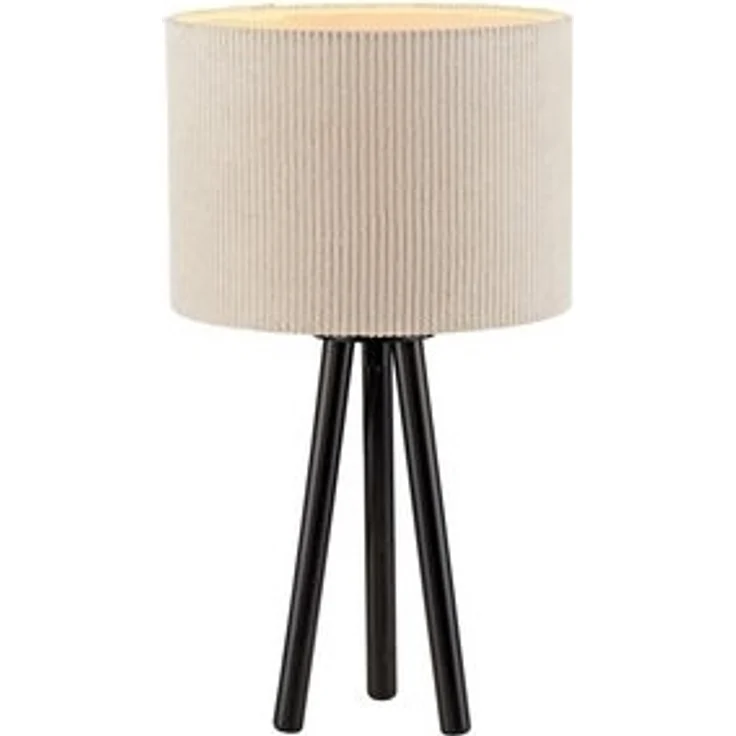 JUST LIGHT Tischleuchte DURO, H 45 cm, Beige, Schwarz, Kunststoff, ohne Leuchtmittel, Lampenschirm aus Cord, 100% klimaneutralisiert – Bild 4