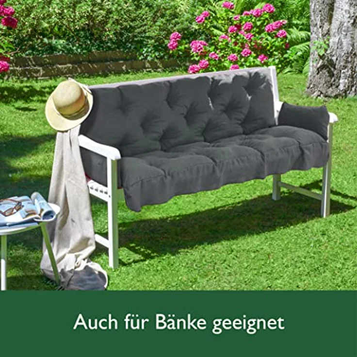 Beautissu Hollywoodschaukel Auflagenset Flair HS Graphitgrau – Bild 9