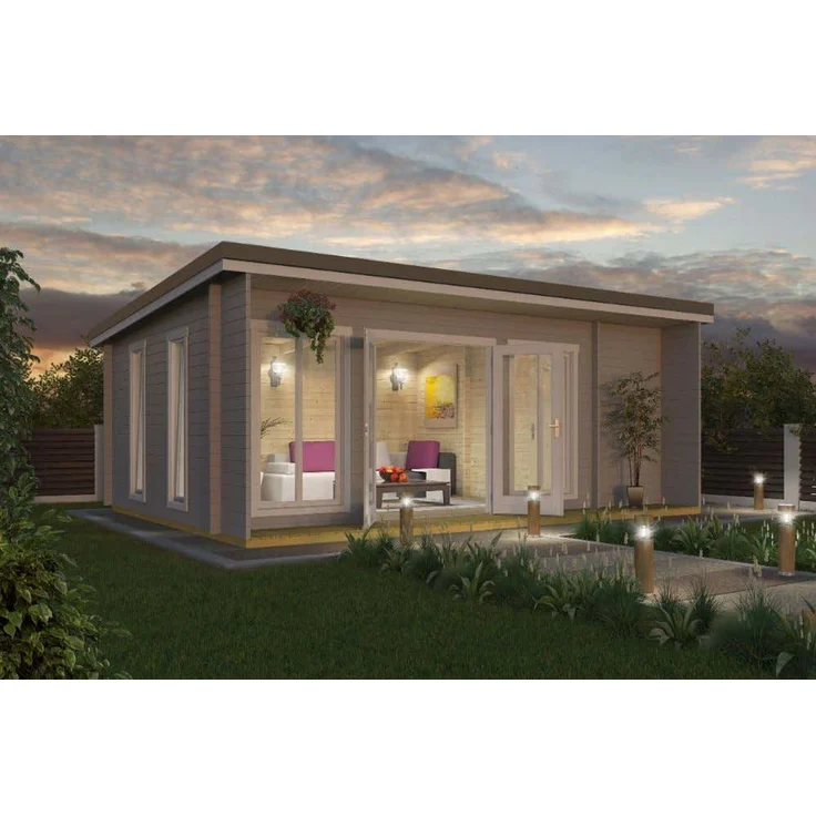 Lasita Maja Gartenhaus Japan Gartenhaus aus Holz Holzhaus mit 44 mm Wandstärke Blockbohlenhaus mit Montagematerial – Bild 2