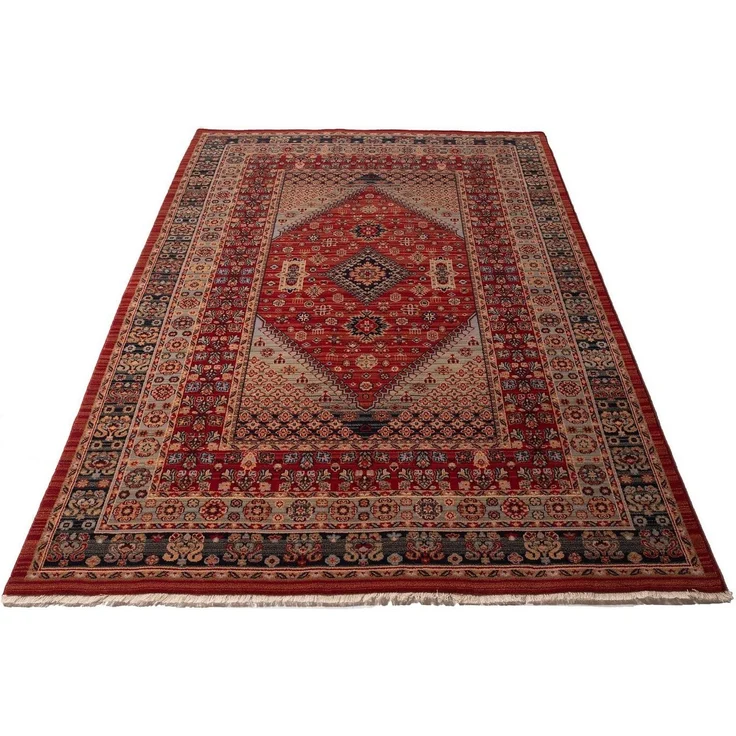 THEKO Wollteppich Saharna 2400, rechteckig, Höhe: 12 mm, reine Wolle, Orient-Optik, mit Fransen – Bild 1
