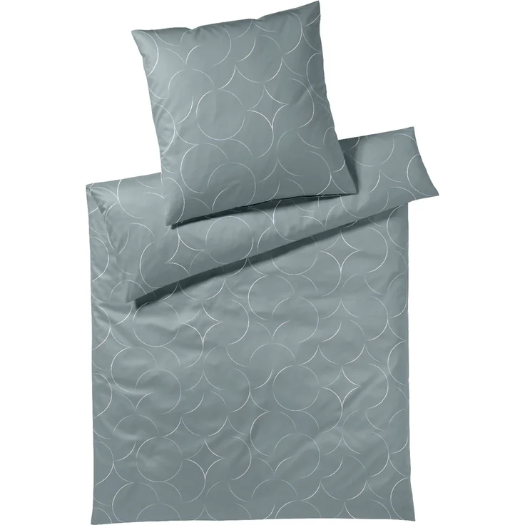 Elegante Mako Satin Bettwäsche Circus 24579-4 salbei Kreise 135x200 – Bild 2