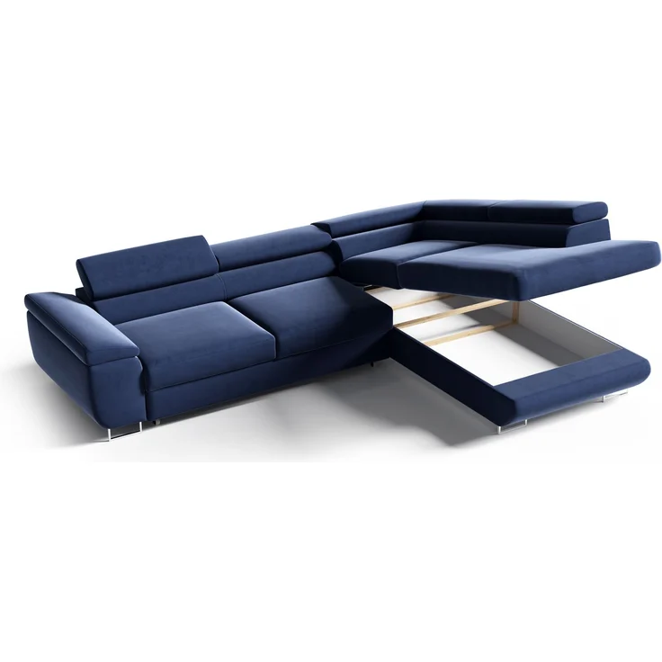 Ecksofa in L-Form AVESTA, L-förmige Eckcouch mit Schlaffunktion, ausziehbares Sofa, 1 Bettzeugbehälter, verstellbare Kopfstützen, (Kronos 17), 72x201 cm – Bild 4